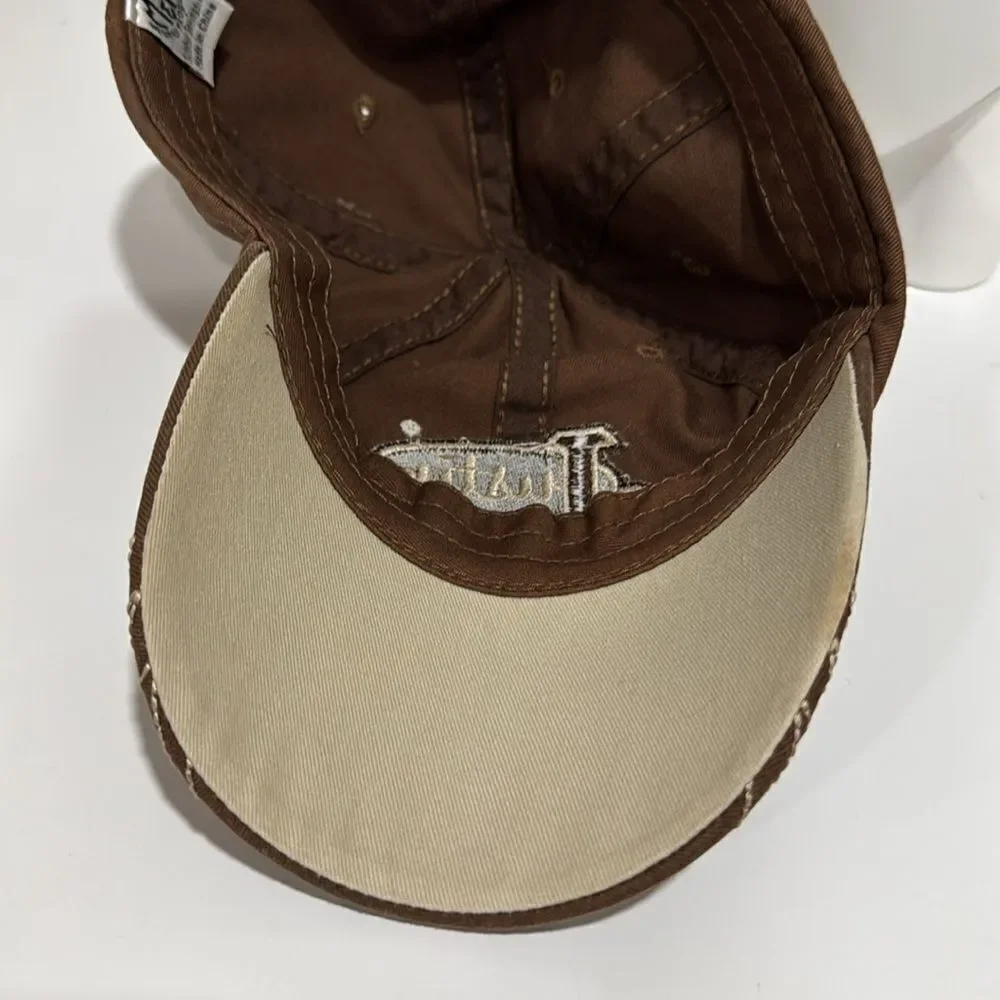 Justin Boots Chocolate Brown Embroidered Cap EUC